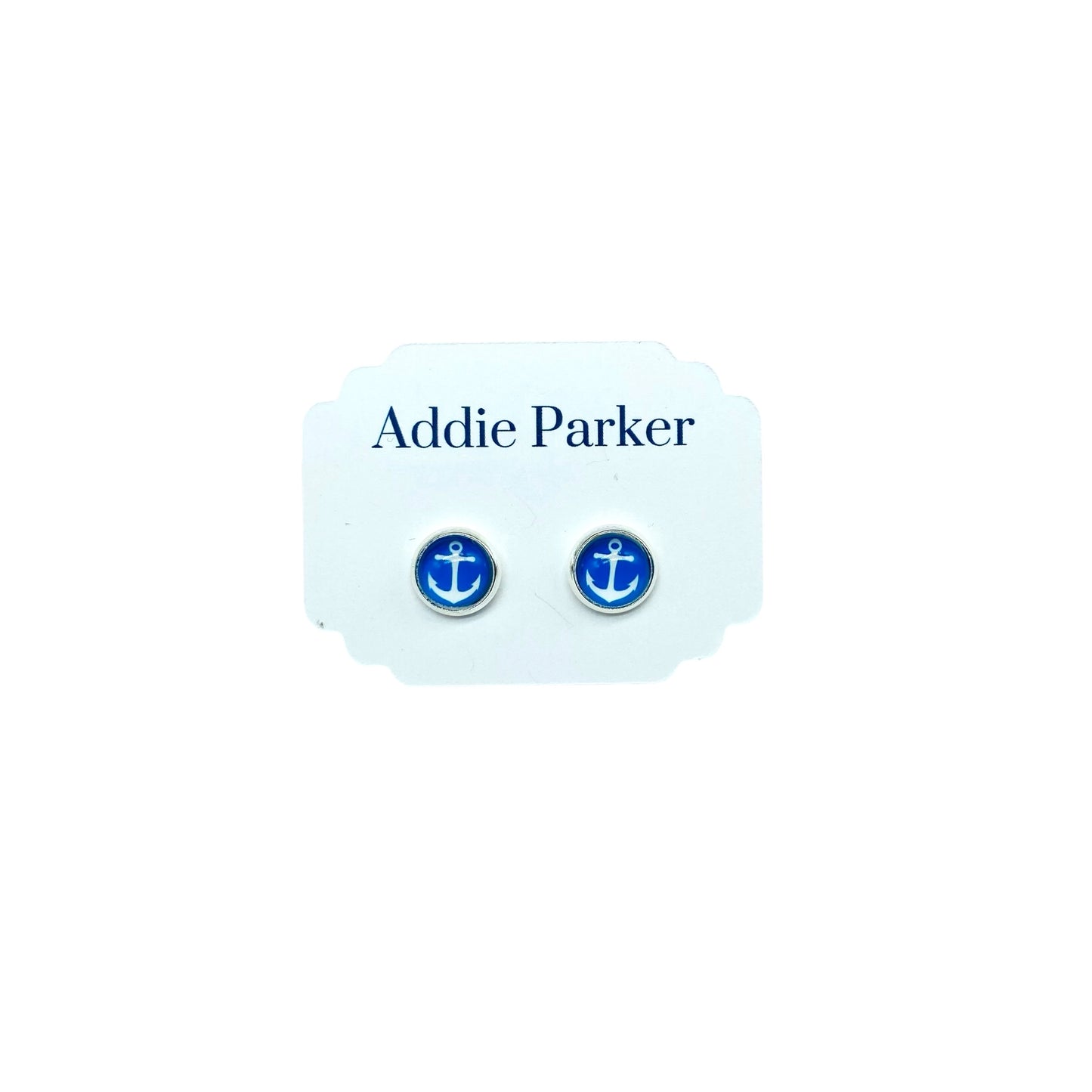 Small Stud Earrings (ST 60) - Royal Blue Anchor