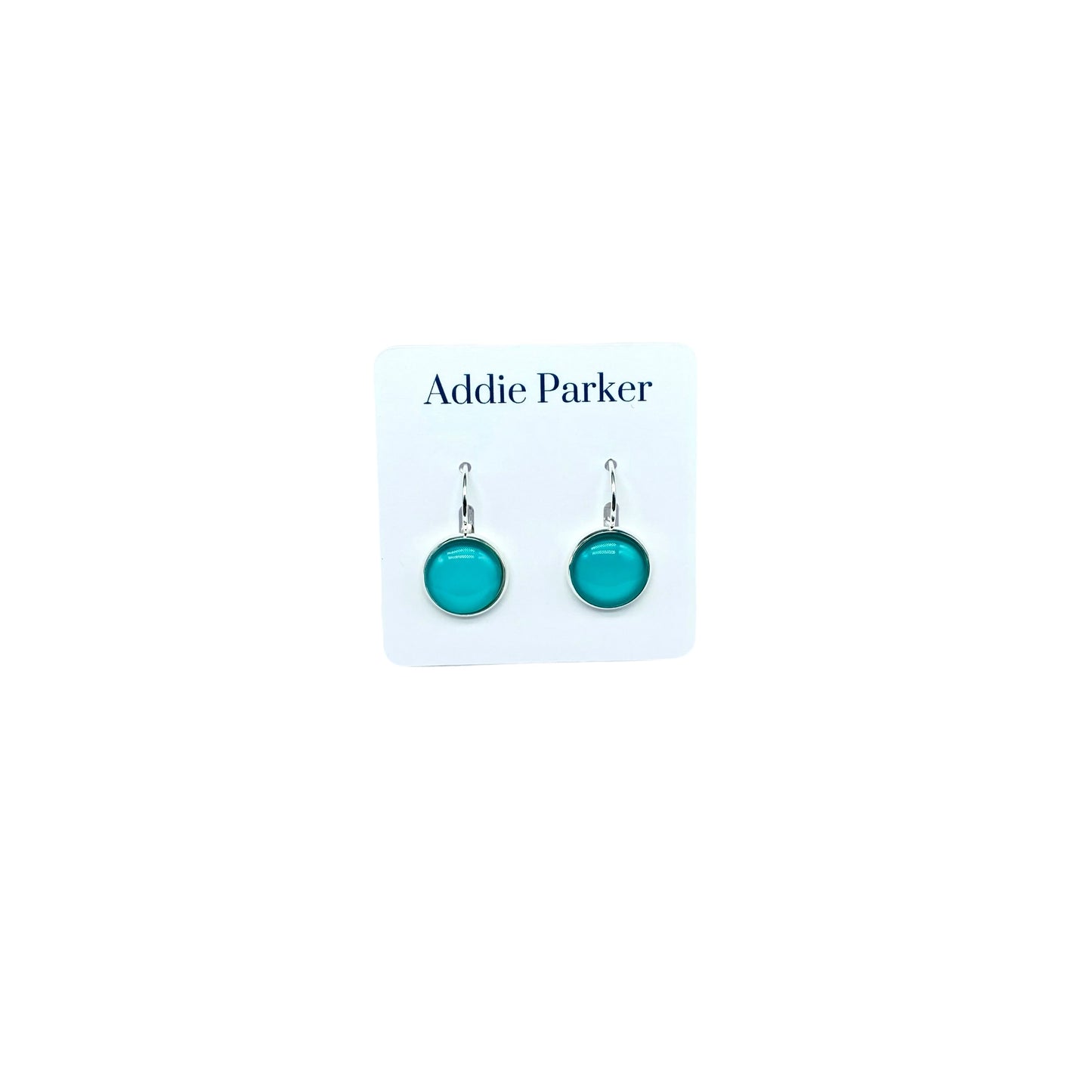 Leverback Earrings (E 92) - Aqua Leverback Earrings