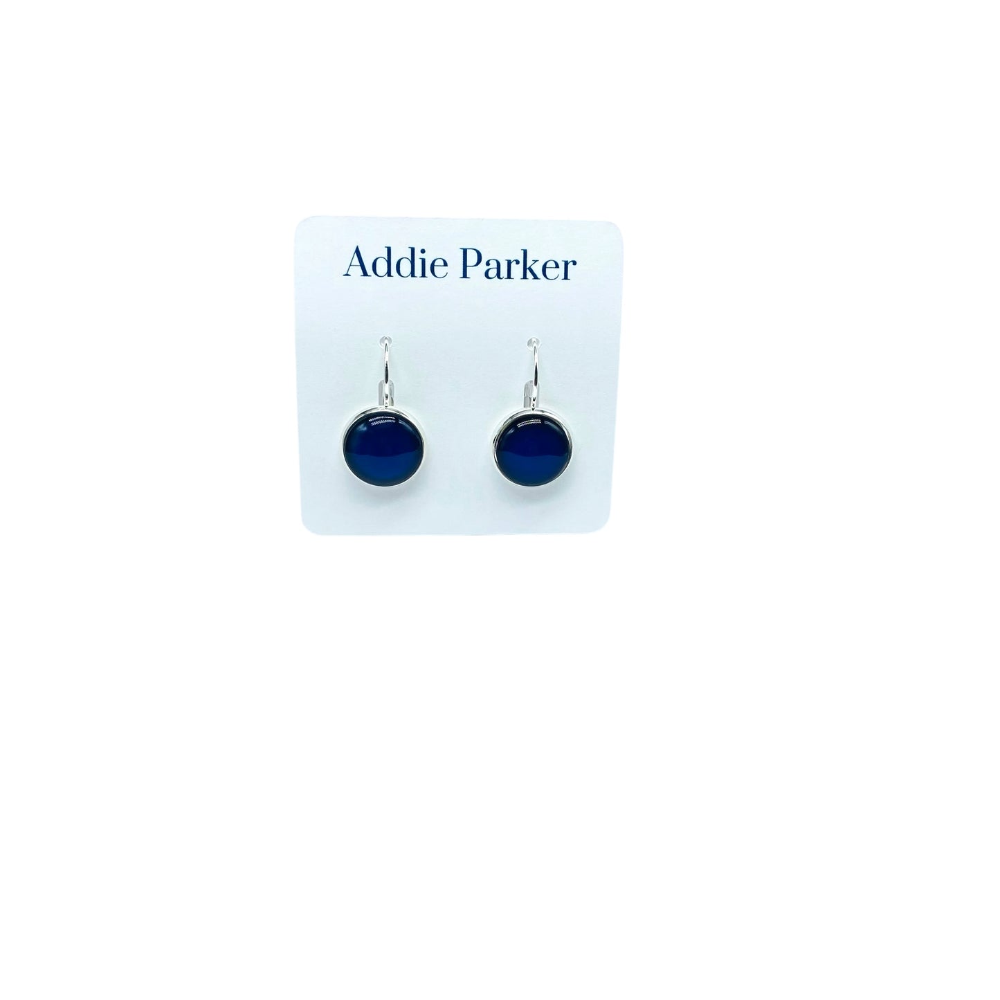 Lever Back Earrings (E 74) - Navy Blue Leverback Earrings