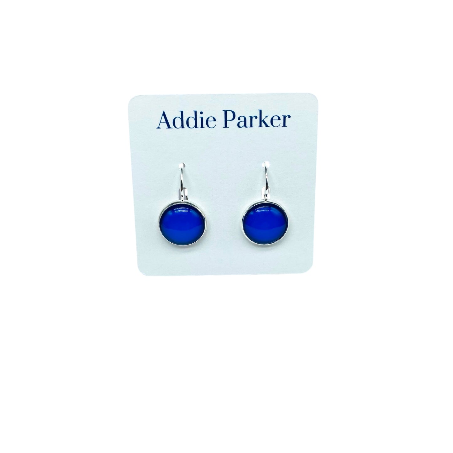 Leverback Earrings (E 140) - Royal Blue Leverback Earrings