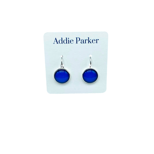 Leverback Earrings (E 140) - Royal Blue Leverback Earrings