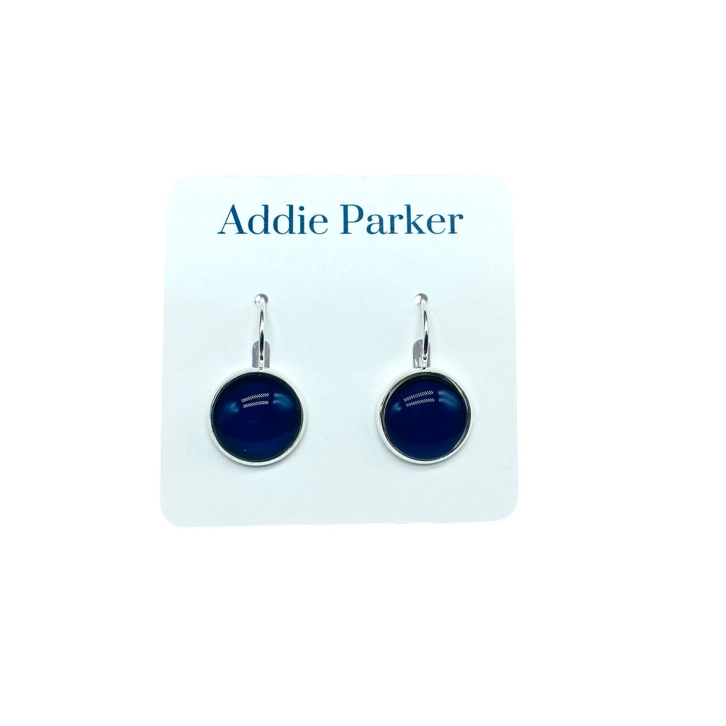 Lever Back Earrings (E 74) - Navy Blue Leverback Earrings