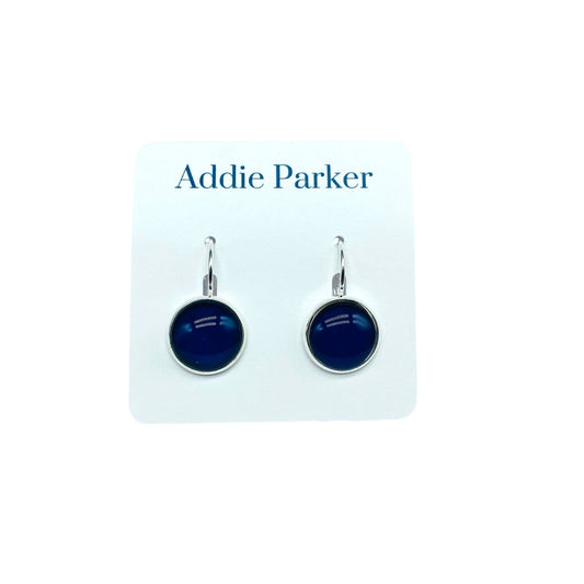 Lever Back Earrings (E 74) - Navy Blue Leverback Earrings
