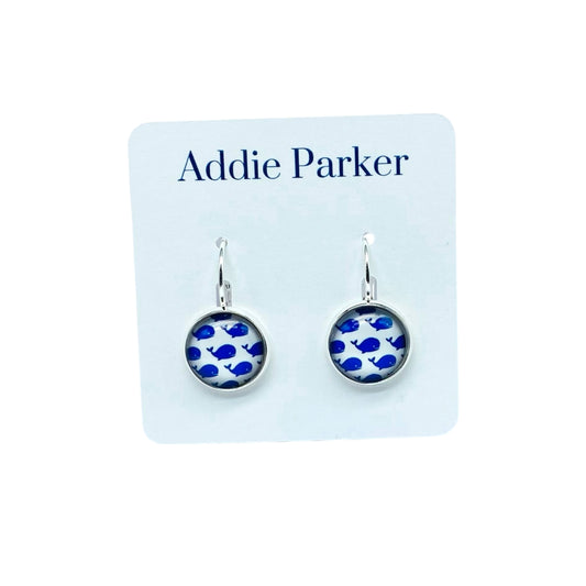 Lever Back Earrings (E 77) - Small Whale