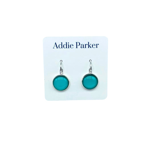 Leverback Earrings (E 92) - Aqua Leverback Earrings