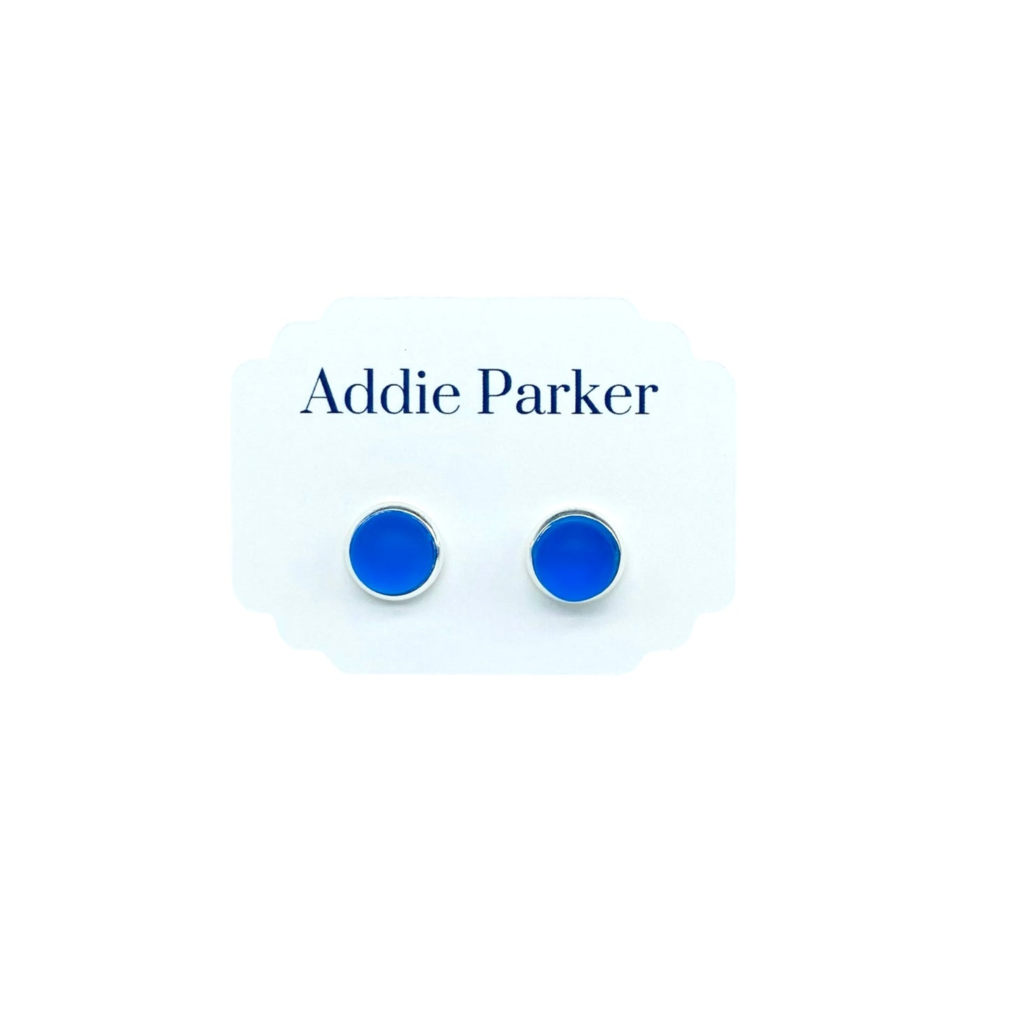 Small Sea Glass Stud - Sapphire (SG 36)