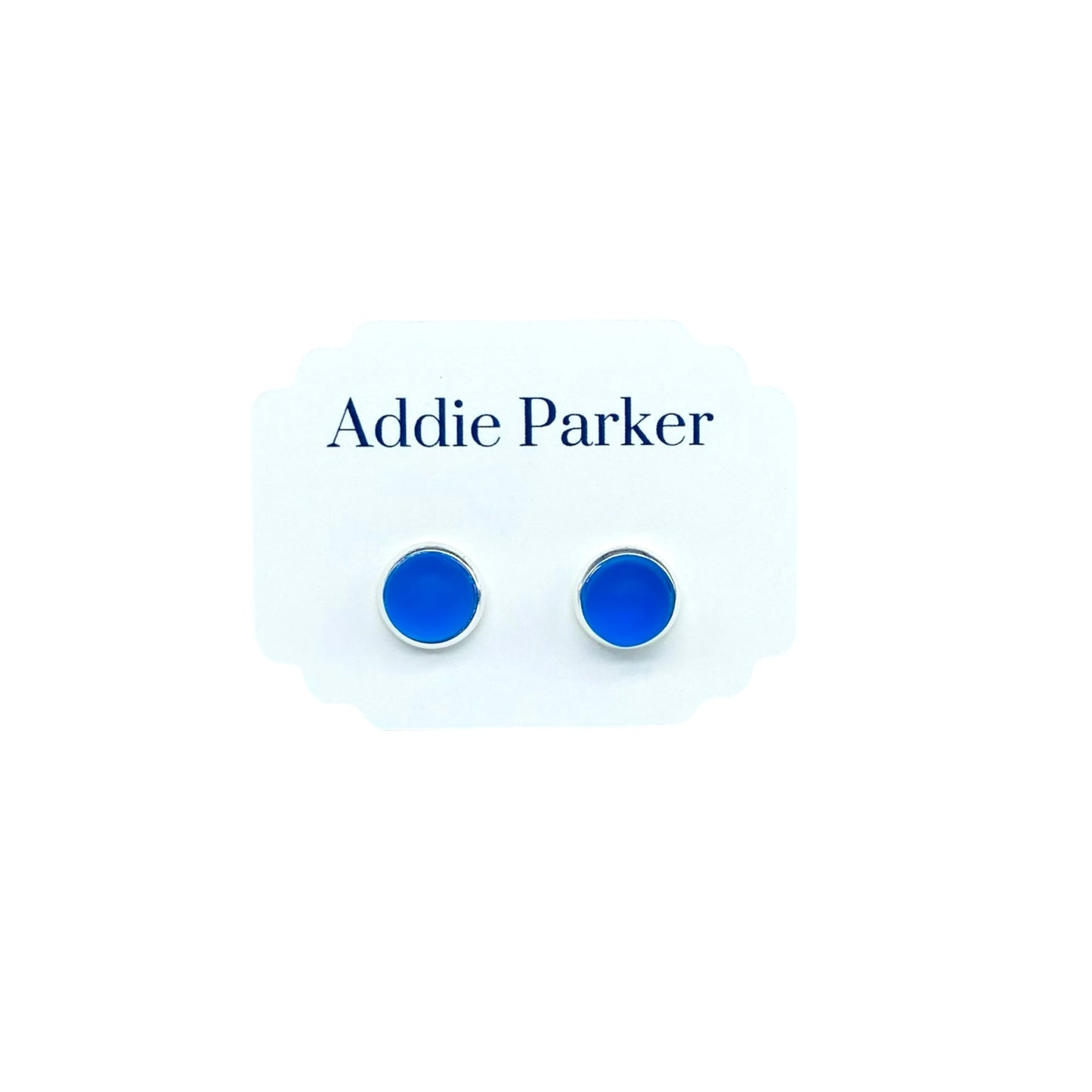 Small Sea Glass Stud - Sapphire (SG 36)