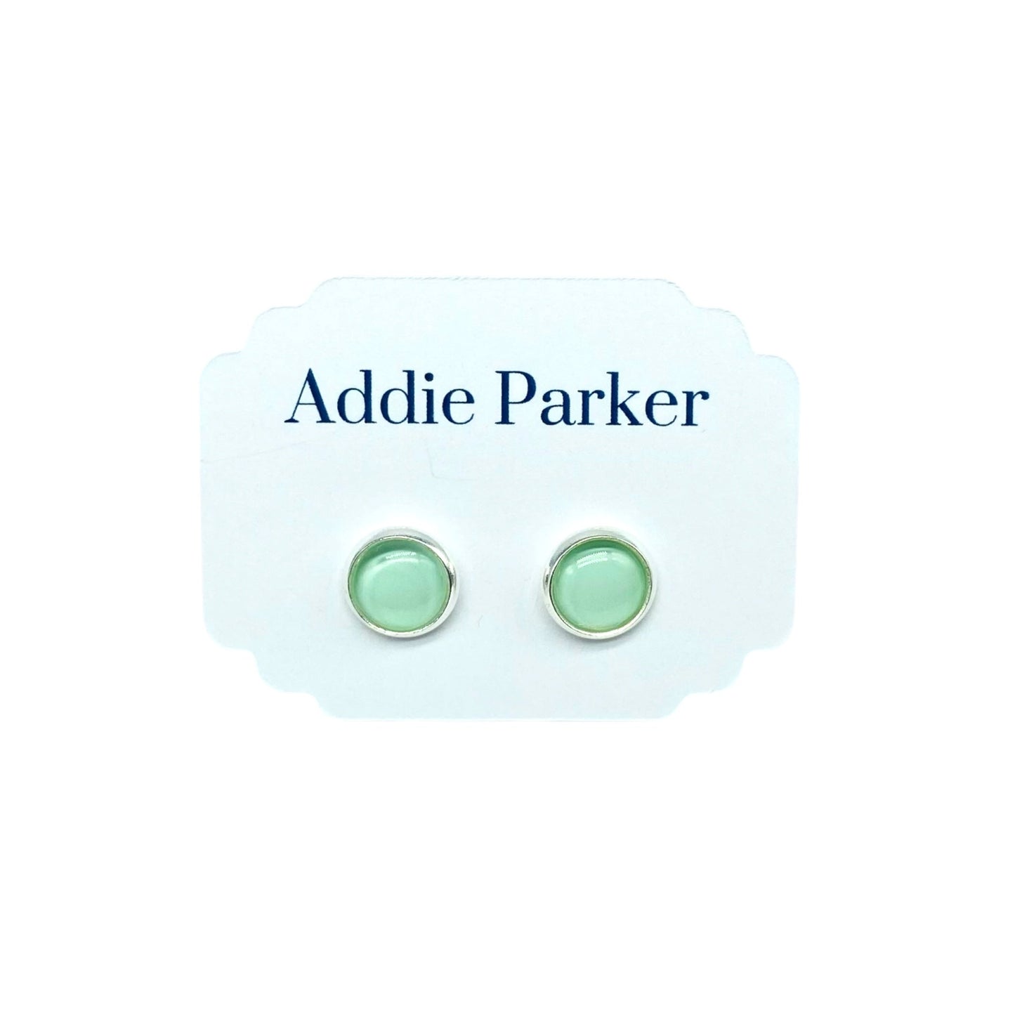 Small Stud Earrings (ST 52) - Solid Mint Green