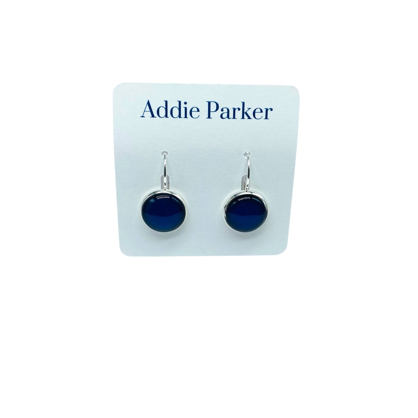 Lever Back Earrings (E 74) - Navy Blue Leverback Earrings