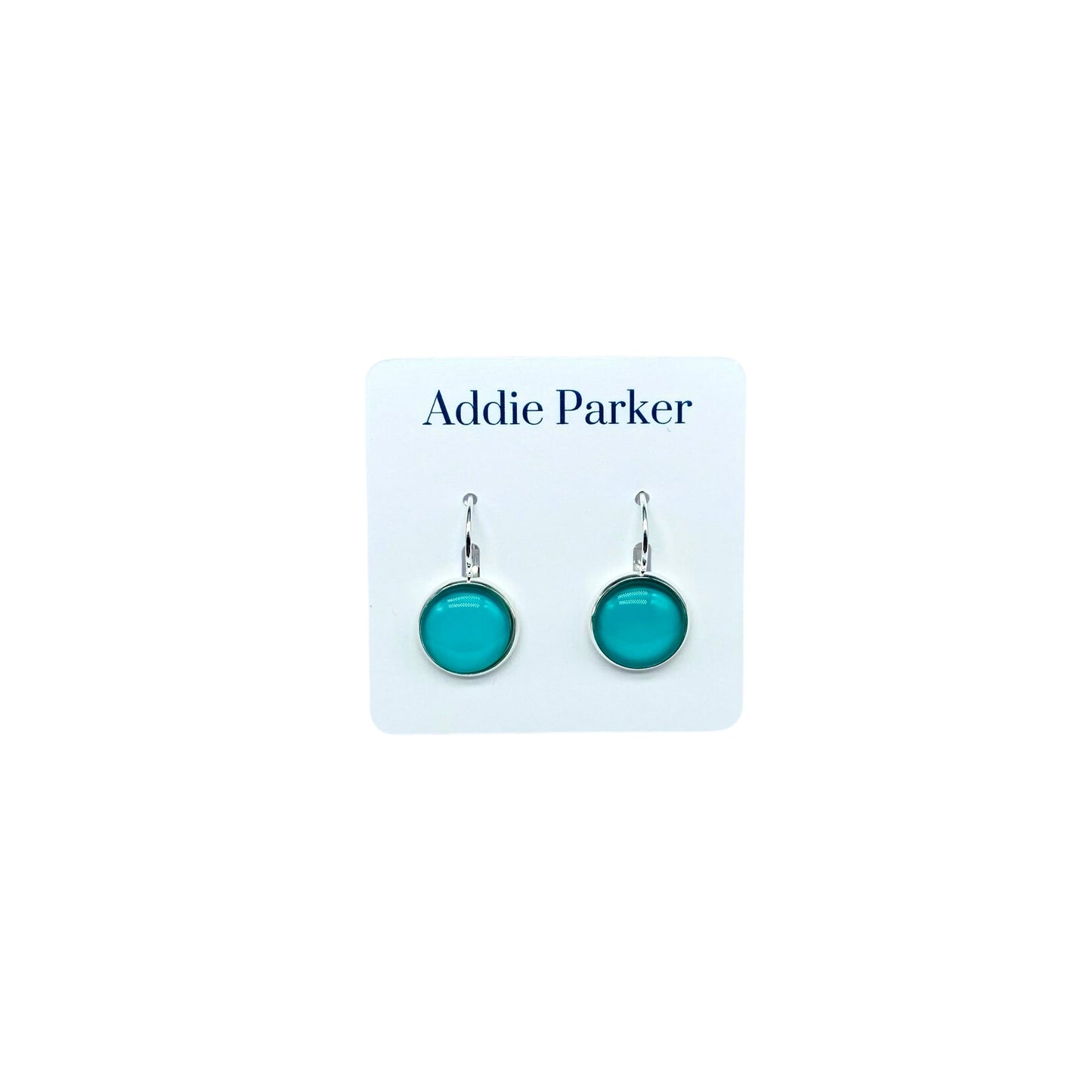 Leverback Earrings (E 92) - Aqua Leverback Earrings