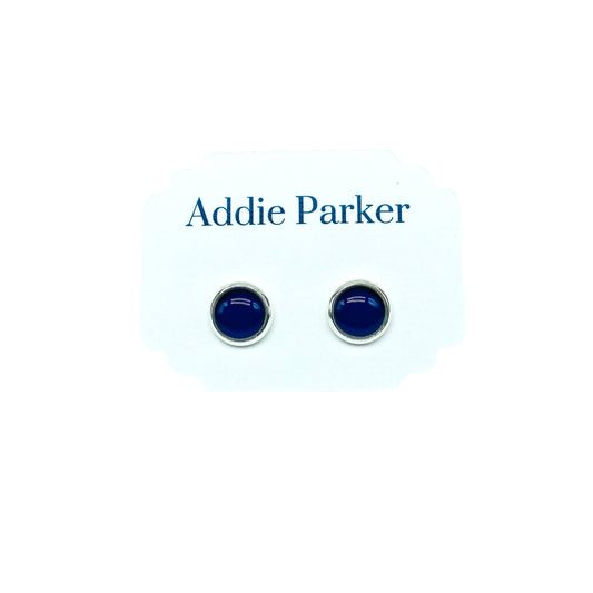 Small Stud Earrings (ST 11) - Navy Blue