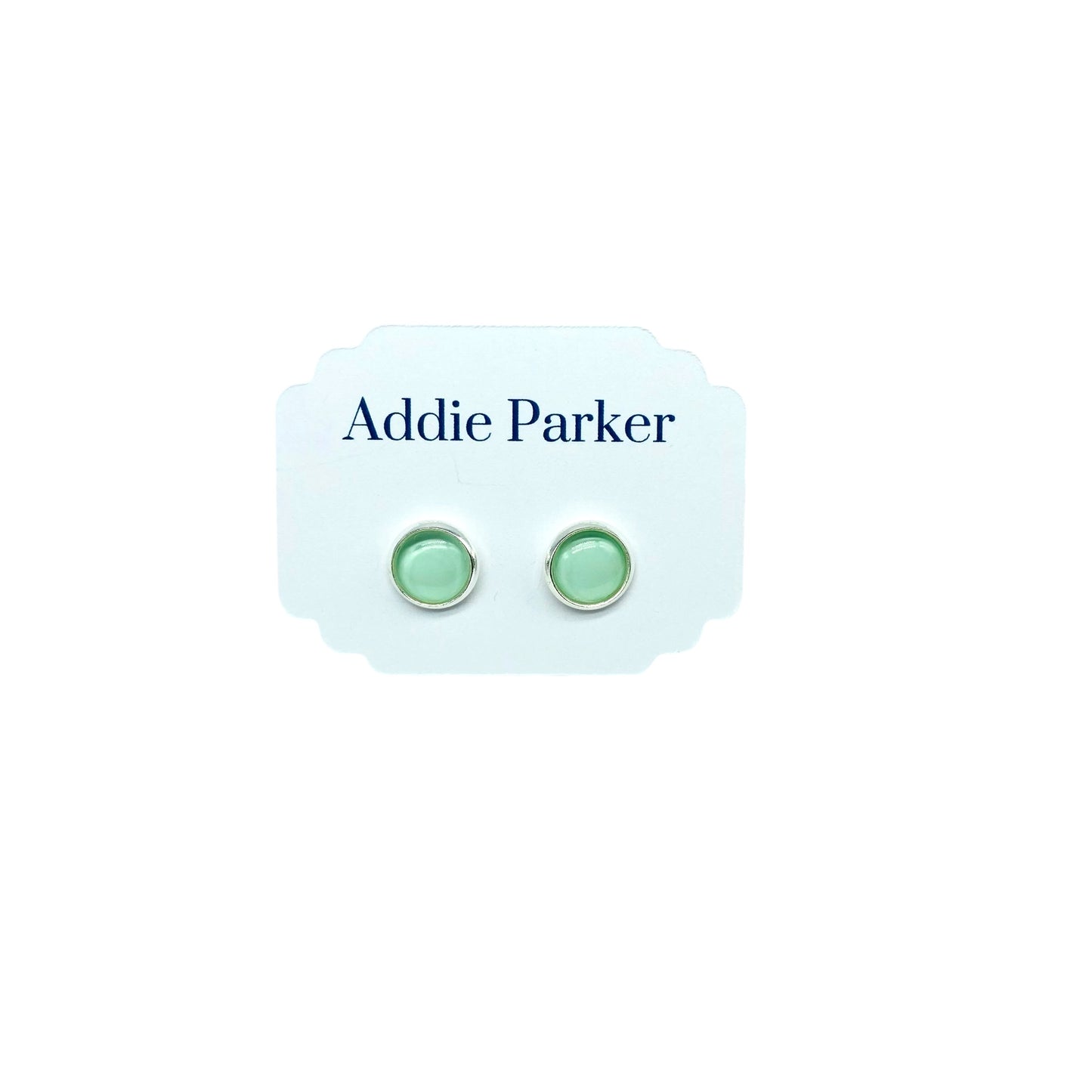 Small Stud Earrings (ST 52) - Solid Mint Green