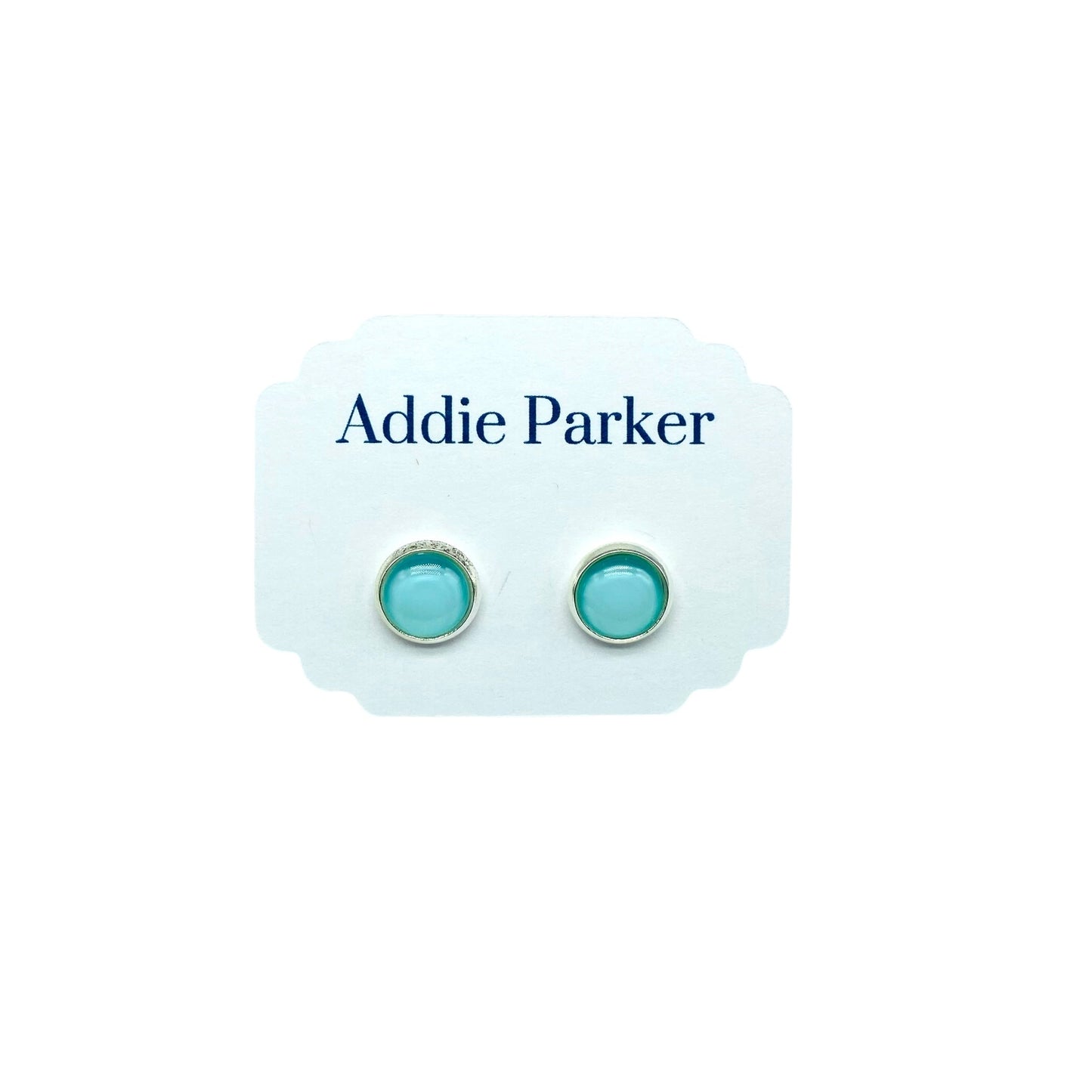 Small Stud Earrings (ST 47) - Solid Light Blue