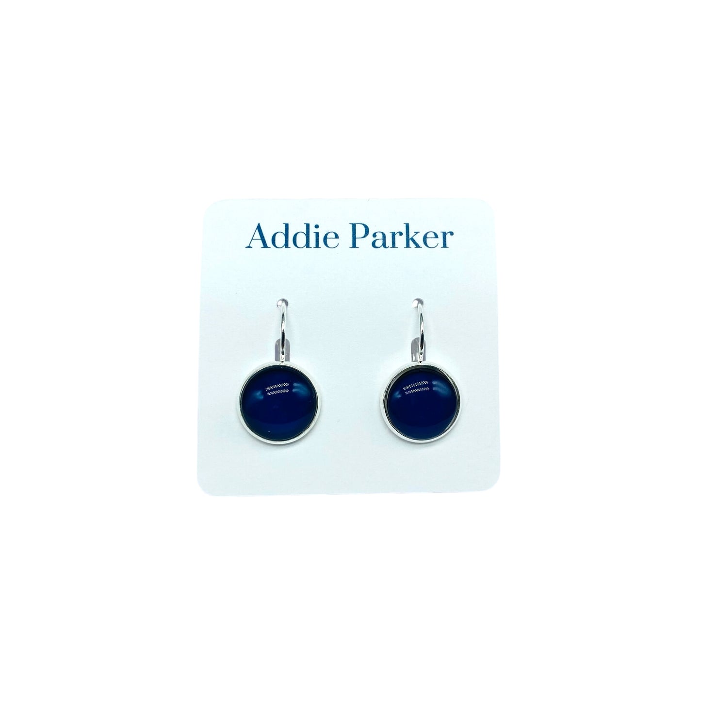 Lever Back Earrings (E 74) - Navy Blue Leverback Earrings