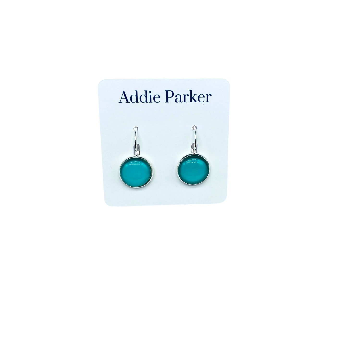 Leverback Earrings (E 92) - Aqua Leverback Earrings