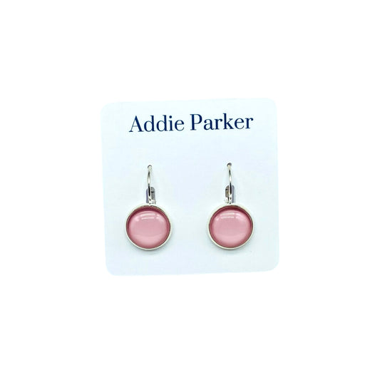 Leverback Earrings (E 122) - Light Pink Leverback Earrings