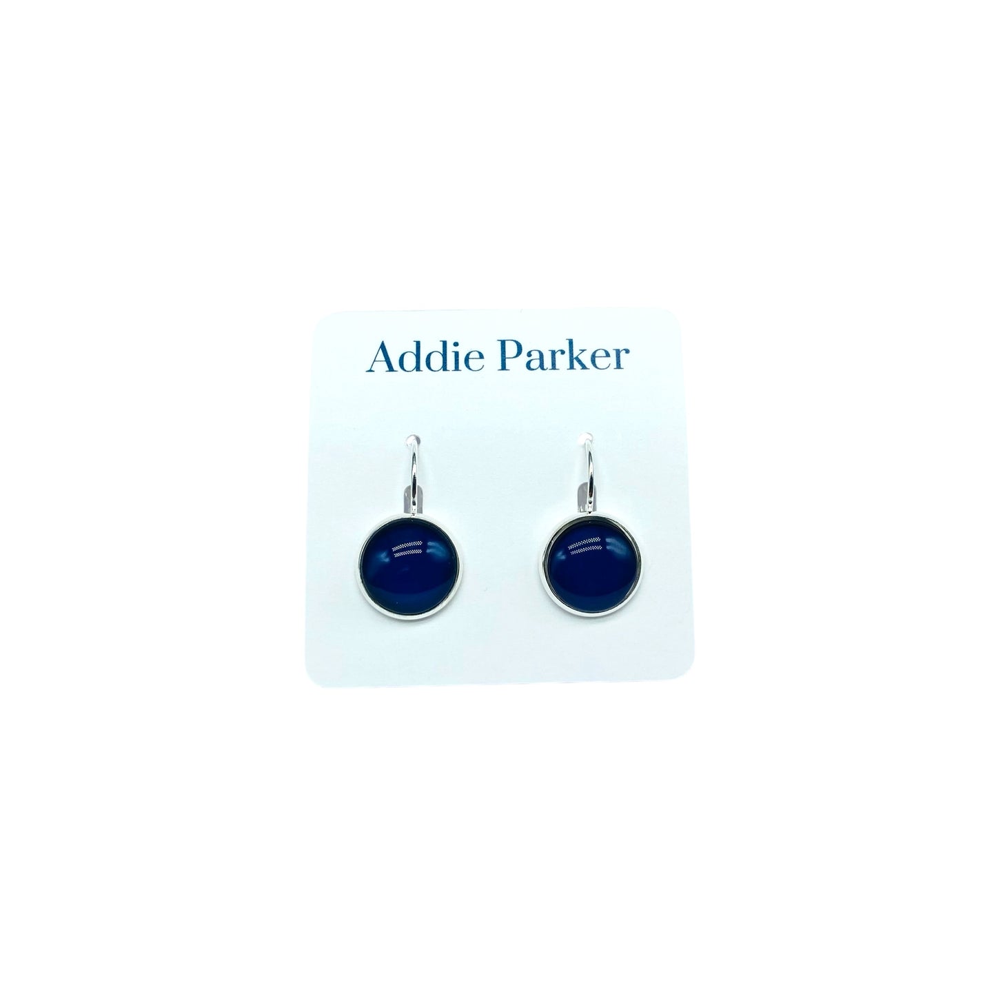 Lever Back Earrings (E 74) - Navy Blue Leverback Earrings