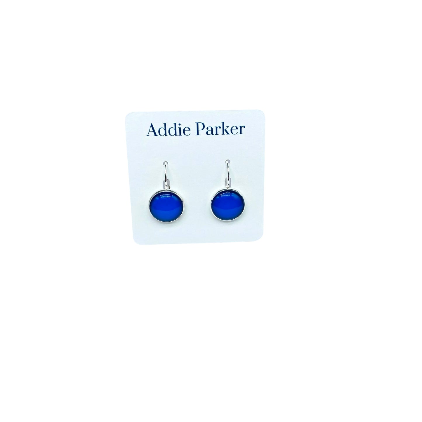 Leverback Earrings (E 140) - Royal Blue Leverback Earrings