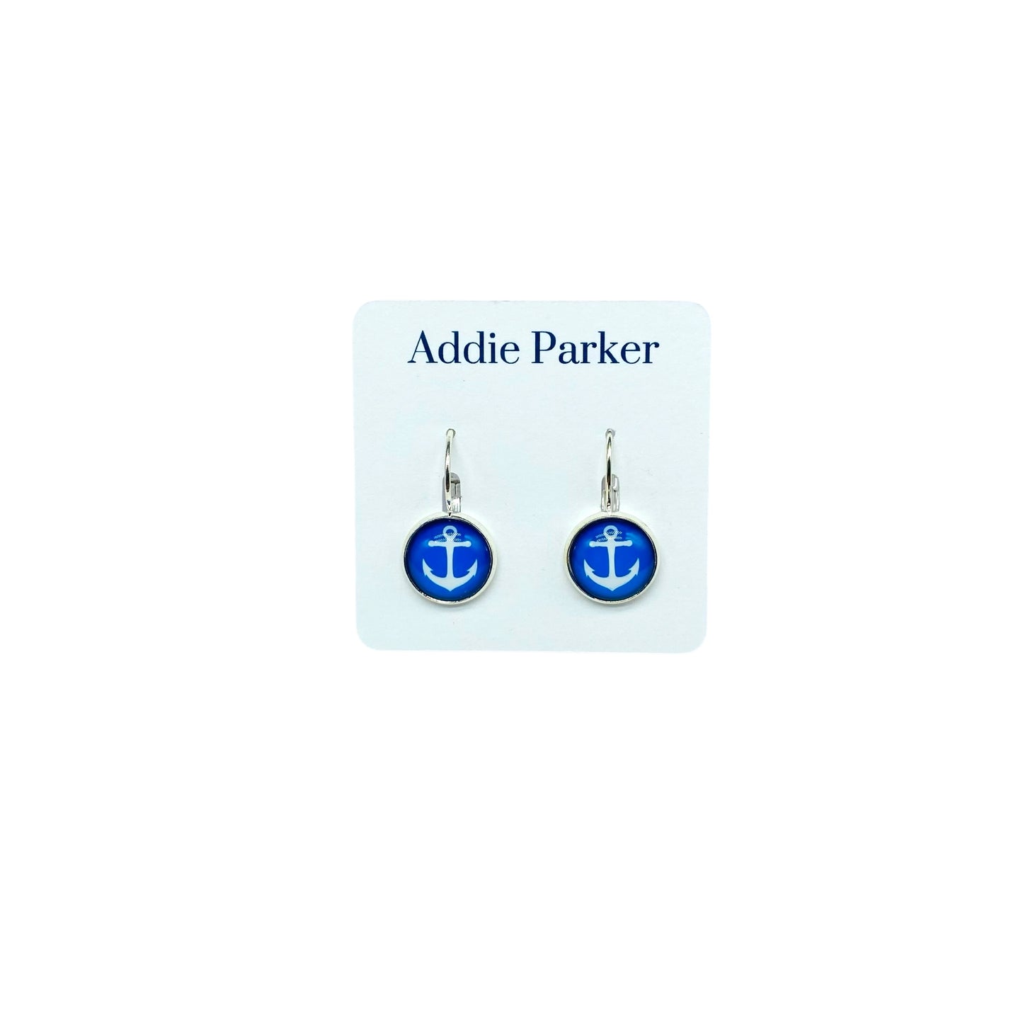 Lever Back Earrings (E 200) - Royal Blue Anchor Leverback Earrings