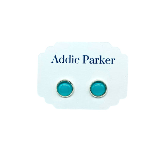 Small Stud Earrings (ST 16) - Aqua Stud