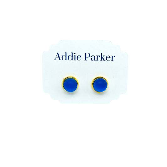 Small Sea Glass Stud - Sapphire (SG 37)