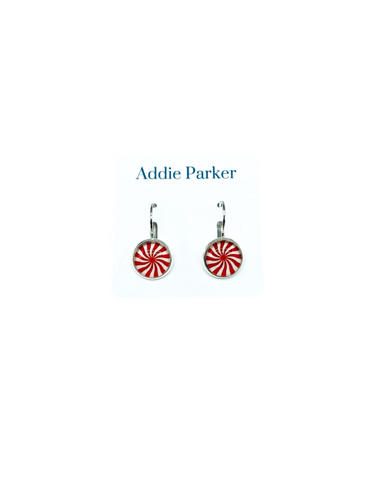 Lever Back Earrings (LB 2) - Candy Cane