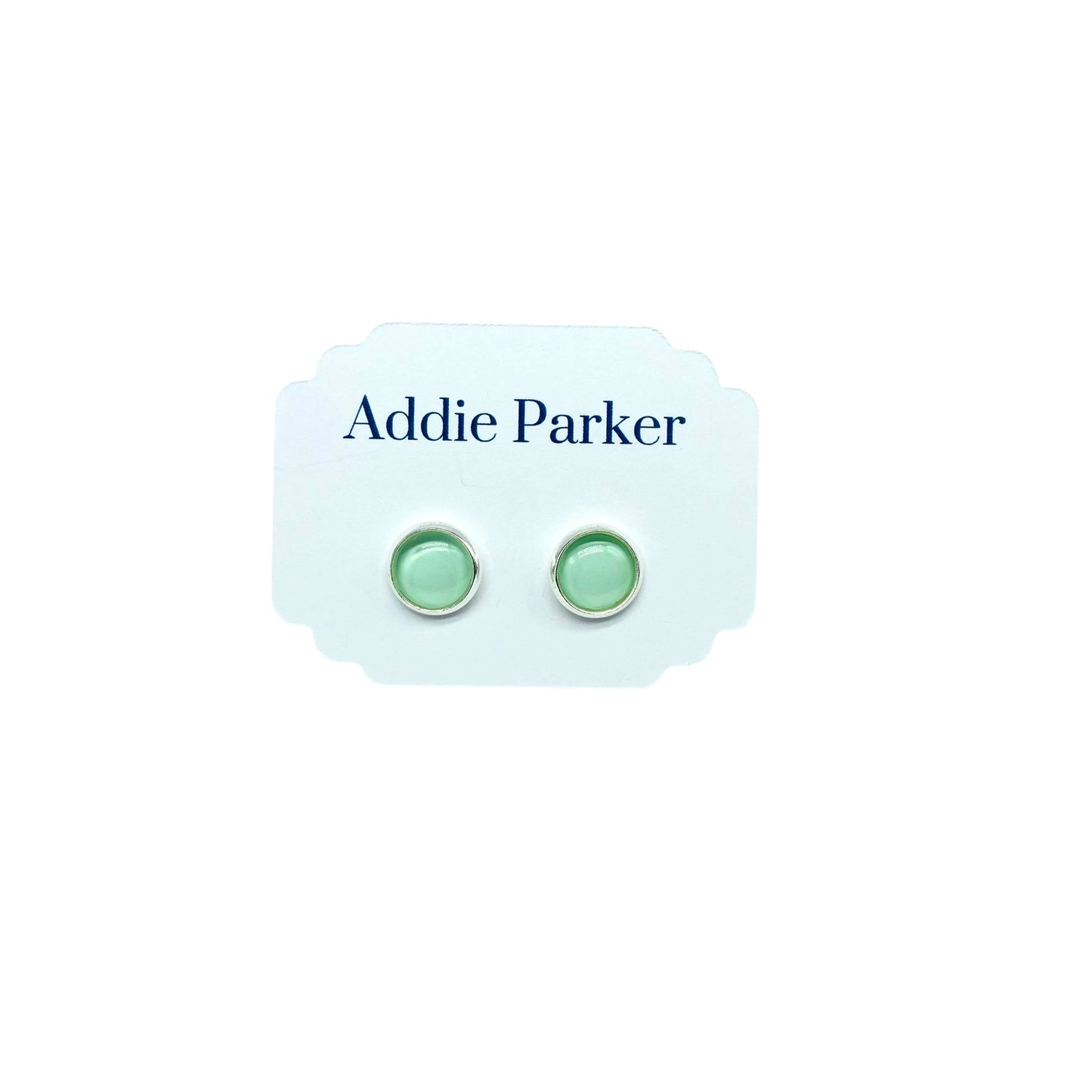 Small Stud Earrings (ST 52) - Solid Mint Green