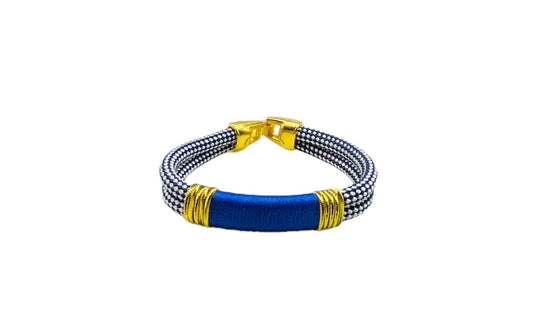 Marine Rope and Royal Blue Bracelet - Gold