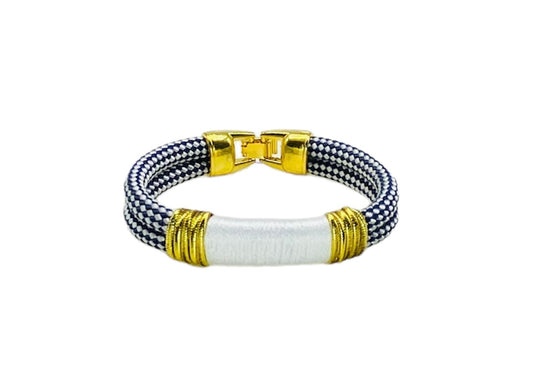 Marine Rope and White Bracelet - Gold