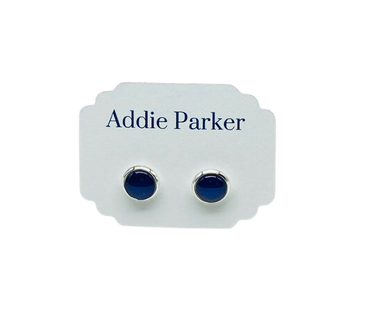 Small Stud Earrings (ST 11) - Navy Blue