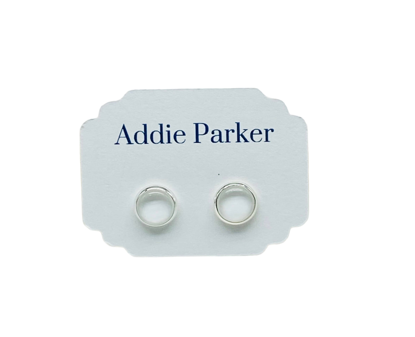 Small Stud Earrings (ST 51) - Solid White