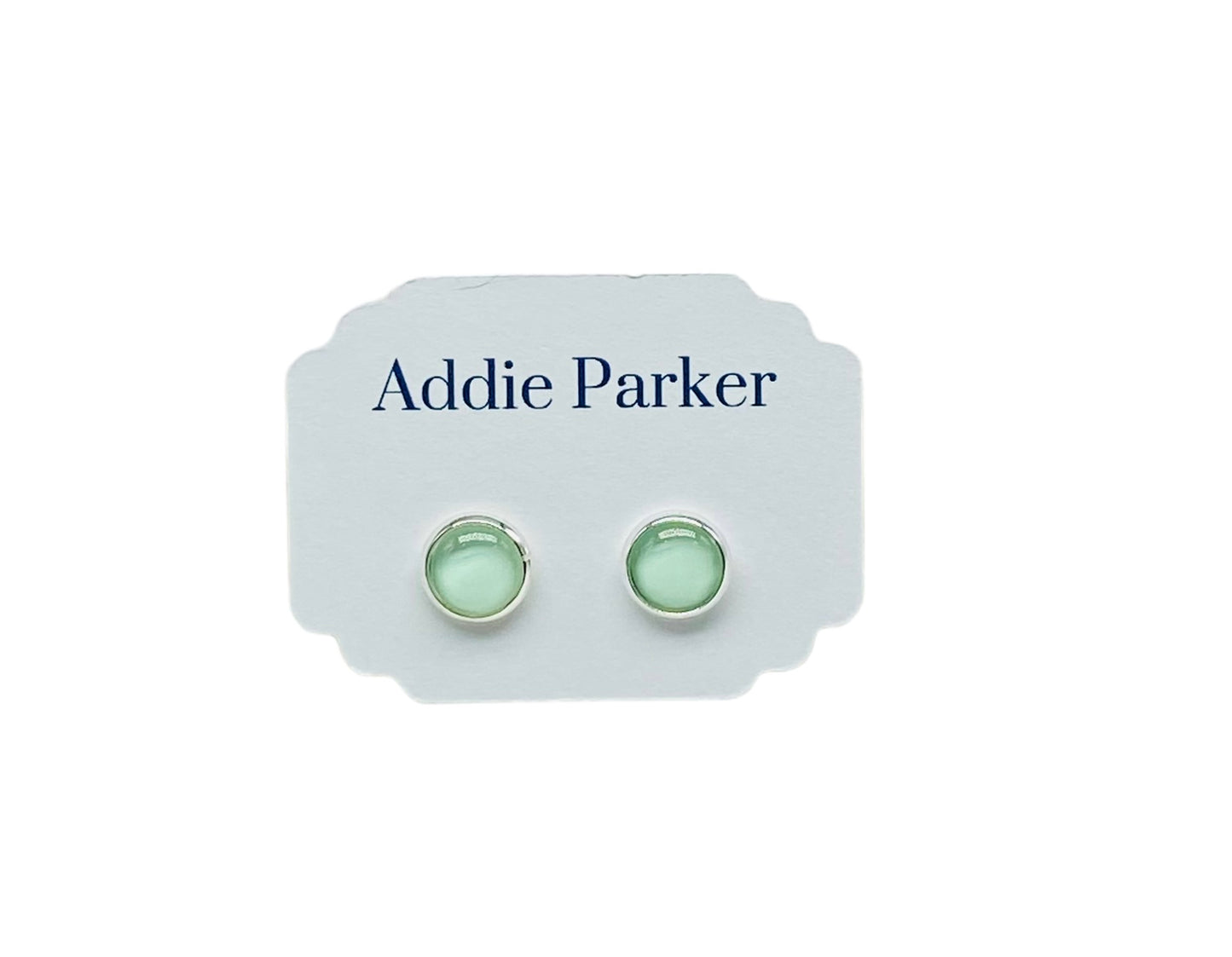 Small Stud Earrings (ST 52) - Solid Mint Green