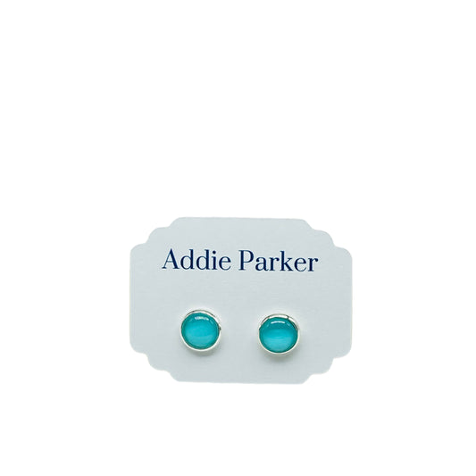 Small Stud Earrings (ST 16) - Aqua Stud